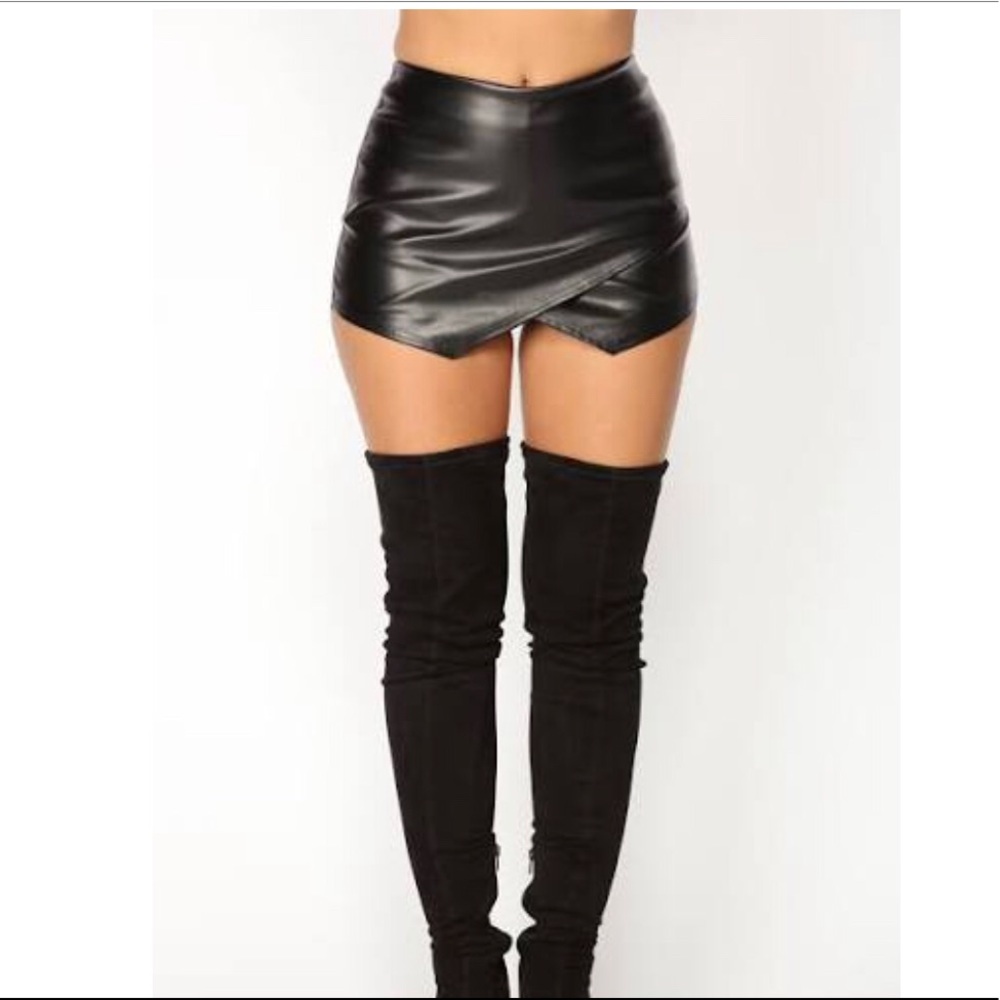 Fashion Nova leather shorts